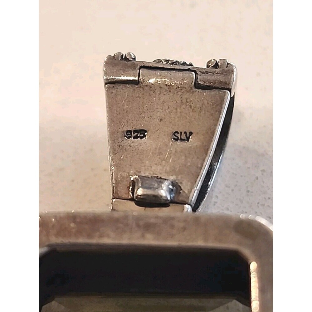 SLV SADYE L VASSIL STERLING SILVER LARGE CITRINE PENDANT - Picture 6 of 6